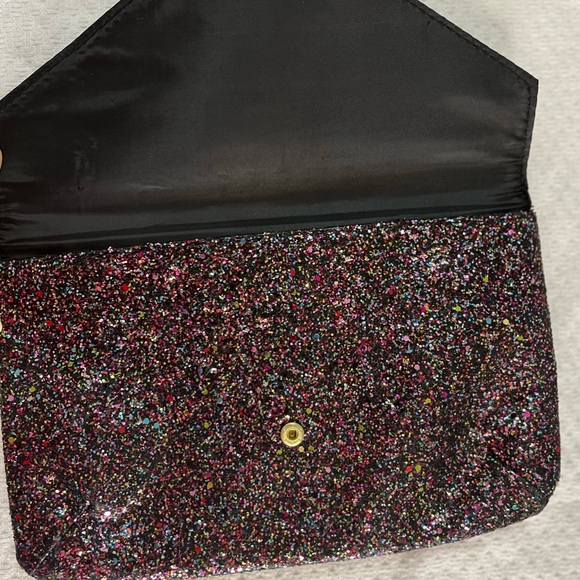 H&M Black Sparkle Glitter Mukti Color Clutch for Evening Wear - Picture 6 of 7